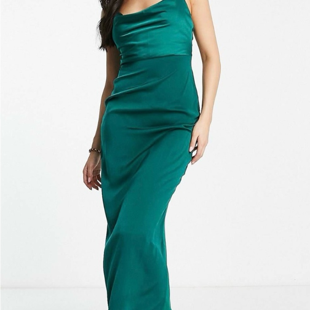 ASOS Teal Satin Maxi Dress